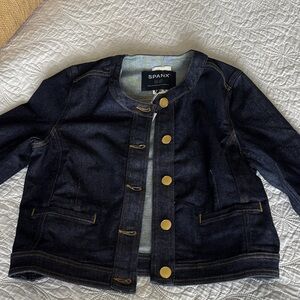 SPANX NWT Raw Indigo Jean Jacket - Navy with Gold Buttons